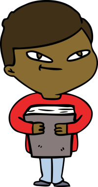 Bir insan tarafından çizilmiş çizgi film çocuğu.