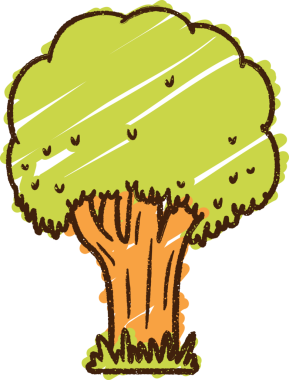 Bir insan tarafından çizilen Ağaç Tebeşiri