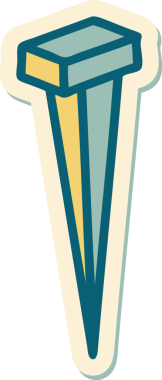 Bir insan tarafından çizilmiş geleneksel demir çivi stili dövme çıkartması.
