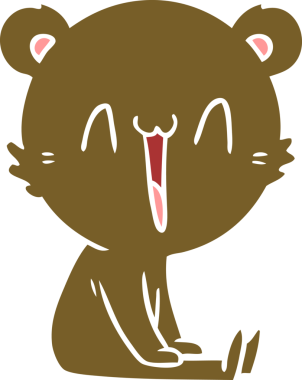 Mutlu ayı düz renkli çizgi film bir insan tarafından çizildi.