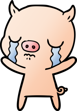 Bir insan tarafından çizilmiş domuz ağlaması.