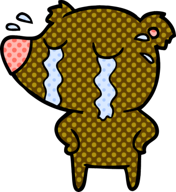 Bir insan tarafından çizilmiş ağlayan kutup ayısı çizgi filmi