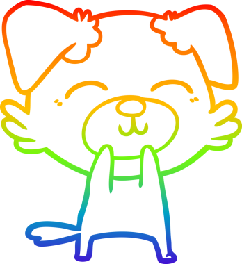 gökkuşağı gradyan çizimi bir insan tarafından çizilmiş bir çizgi köpek