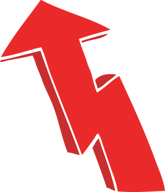 bir insan tarafından çizilmiş karalama büyüme oku