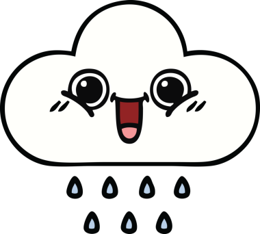 Bir insan tarafından çizilmiş şirin yağmur bulutu karikatürü