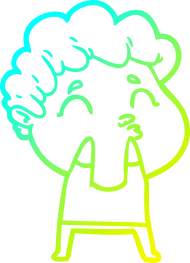 Bir insan tarafından çizilmiş soğuk çizgi film karakteri çizimi.