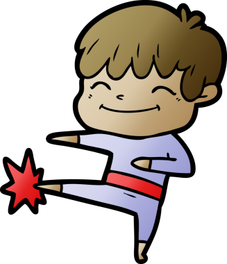 Bir insan tarafından çizilmiş mutlu çocuk çizgi filmi.