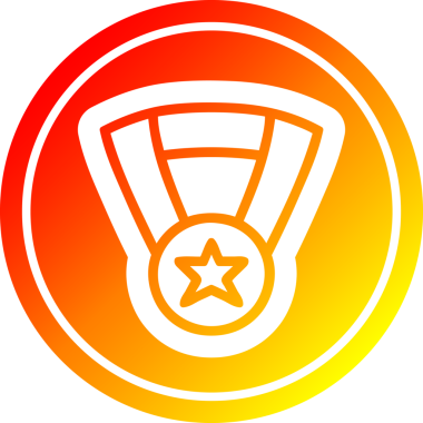 Bir insan tarafından çizilmiş sıcak gradyan bitiş ile madalya ödül ikonu