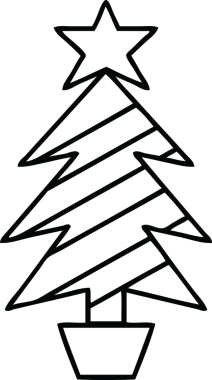 Bir insan tarafından çizilmiş bir noel ağacının çizgi çizimi