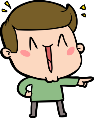 Bir insan tarafından çizilmiş heyecanlı bir çizgi film.