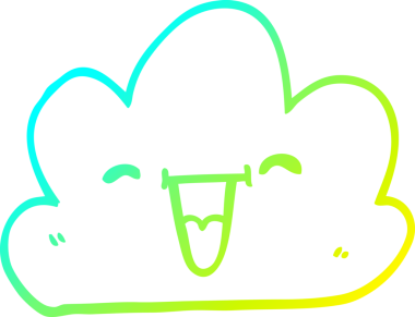 Bir insan tarafından çizilmiş soğuk hava bulutu çizgi filmi.