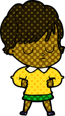 Bir insan tarafından çizilmiş karikatür kadın.