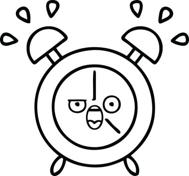 Bir insan tarafından çizilmiş bir alarm saati çizimi