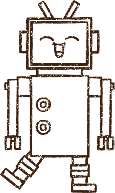Robot Kömür Bir insan tarafından çizilmiş