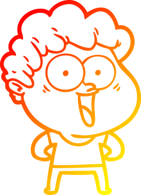 Bir insan tarafından çizilmiş mutlu bir adamın çizgi çizimi.