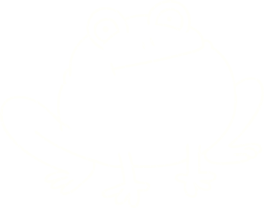 Bir insan tarafından çizilmiş kendini beğenmiş kurbağa tebeşiri.