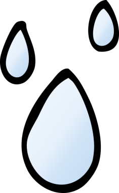 Bir insan tarafından çizilmiş karikatür su damlaları