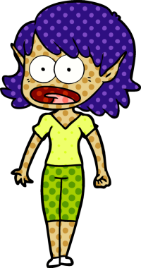 Bir insan tarafından çizilen elf kızı şok etti.