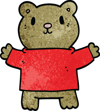 Bir insan tarafından çizilmiş bir oyuncak ayı.