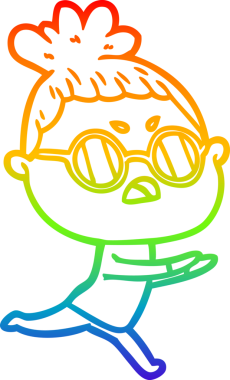 Gökkuşağı gradyan çizimi bir insan tarafından çizilmiş bir çizgi film.