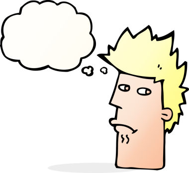 Bir insan tarafından çizilmiş düşünce baloncuklu karikatür sinirli ifadesi.