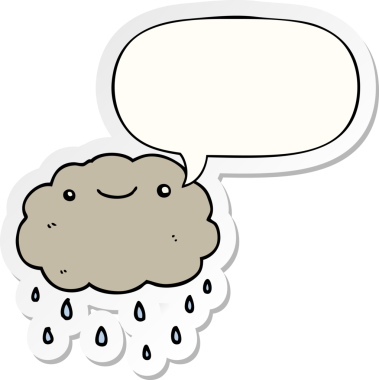 Bir insan tarafından çizilmiş balon çıkartmalı çizgi film bulutu.