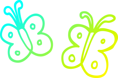 Bir insan tarafından çizilen kelebeğin soğuk gradyan çizgisi.