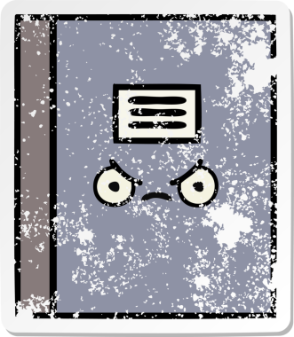 Bir insan tarafından çizilmiş şirin bir çizgi roman çıkartması.