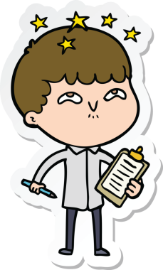 Bir insan tarafından çizilmiş bir karikatür çıkartması.