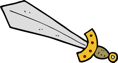 Bir insan tarafından çizilmiş bir kılıç.