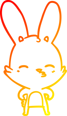 Bir insan tarafından çizilmiş meraklı bir tavşan çizgi filmi.