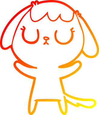 Bir insan tarafından çizilmiş sevimli bir köpeğin sıcak çizgi çizgisi.