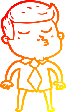 Bir insan tarafından çizilen çizgi film modelinin sıcak çizgi çizimi.