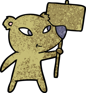 Bir insan tarafından çizilmiş bir çizgi film karakteri.