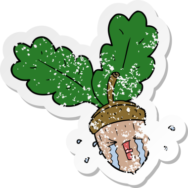 Bir insan tarafından çizilmiş ağlayan meşe palamudu.