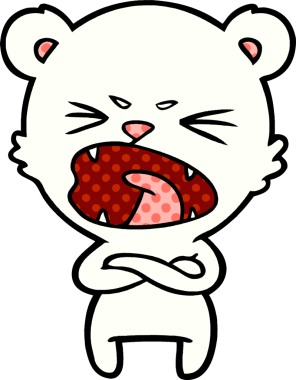 Bir insan tarafından çizilmiş kızgın kutup ayısı çizgi filmi.