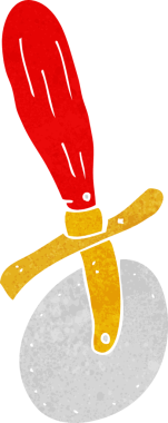 bir insan tarafından çizilmiş çizgi film pizza kesicisi