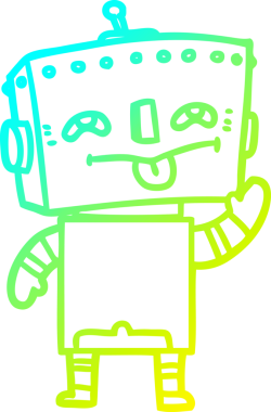 Bir insan tarafından çizilmiş soğuk gradyan robot çizimi