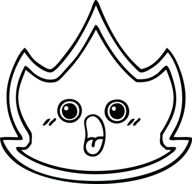 Bir insan tarafından çizilmiş bir ateşin çizgi çizimi