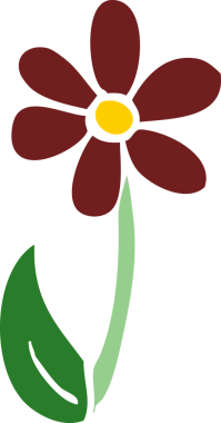 Bir insan tarafından çizilmiş tek bir çiçek.