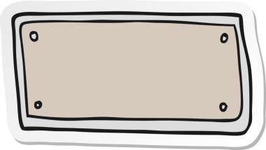 Bir insan tarafından çizilmiş bir çizgi film çıkartması.