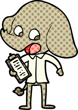 Bir insan tarafından çizilmiş şirin bir fil.