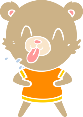 kaba düz renkli çizgi film ayısı bir insan tarafından çizilmiş.