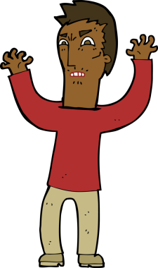 Bir insan tarafından çizilmiş kızgın bir adam.