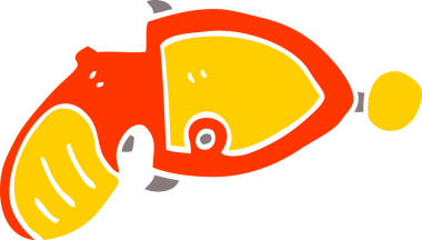 Bir insan tarafından çizilmiş düz renk çizim ışın tabancası