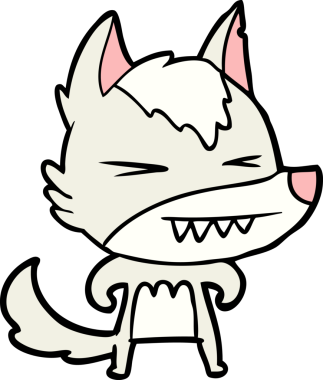 Bir insan tarafından çizilmiş kızgın kurt çizgi filmi.