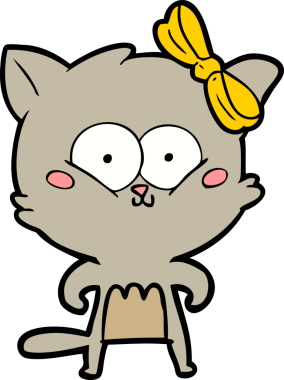 Bir insan tarafından çizilmiş çizgi film kedisi.