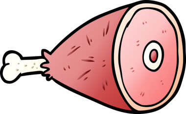 Bir insan tarafından çizilmiş pişmiş et bacağı.