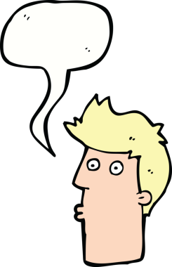 Bir insan tarafından çizilen konuşma baloncuğu ile bir adamı şaşırtan çizgi film.