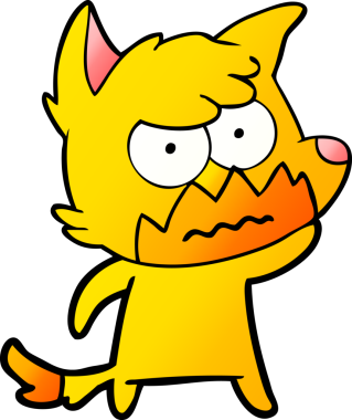 Bir insan tarafından çizilmiş tilki çizgi film karakteri